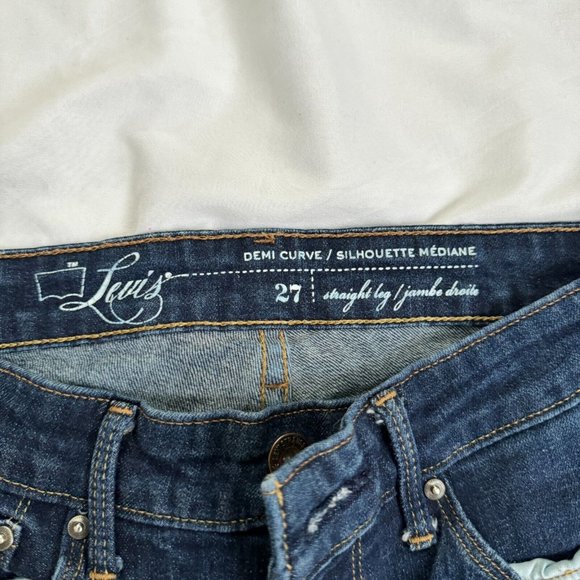 LEVI'S SAN FRANCISCO Demi Curve Straight Leg Women's Jeans Size 27 Dark Indigo - Picture 7 of 15